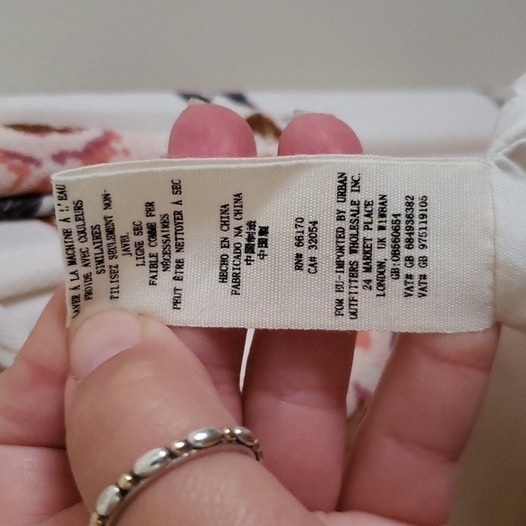 Free people floral cream pink boho midi maxi dress waist tie, button up … - Picture 7 of 11